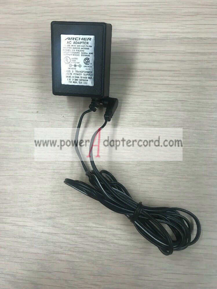 *Brand NEW*6V 200mA AC Adapter Charger ARCHER 15-1830C Power Supply - Click Image to Close